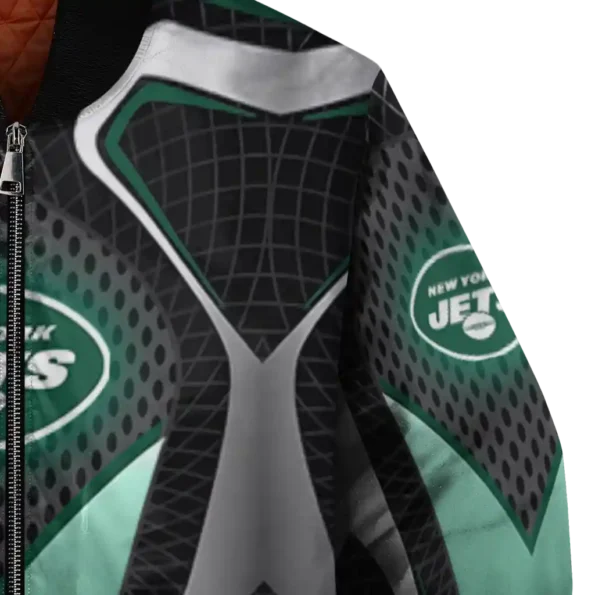 custom new york jets mesh chest black crocs black bomber jacket premium grade