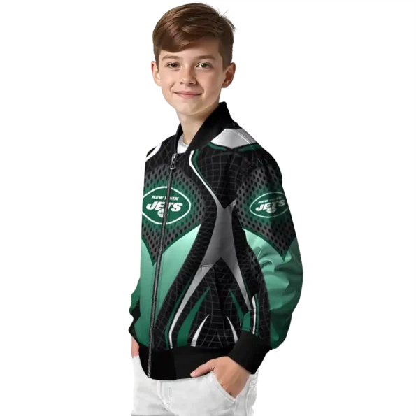 custom new york jets mesh chest black crocs black bomber jacket trendy
