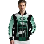 custom new york jets mesh effect green black bomber jacket best selling