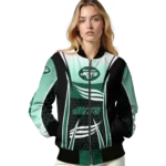 custom new york jets mesh effect green black bomber jacket best selling
