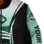custom new york jets mesh effect green black bomber jacket best selling