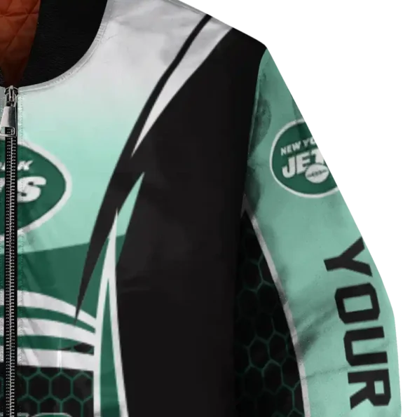 custom new york jets mesh effect green black bomber jacket premium grade