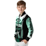 custom new york jets mesh effect green black bomber jacket best selling
