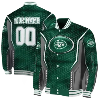 custom new york jets power plate green varsity jacket fashion forward