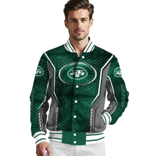 custom new york jets power plate green varsity jacket high quality