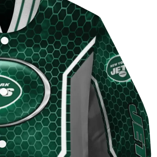 custom new york jets power plate green varsity jacket premium grade
