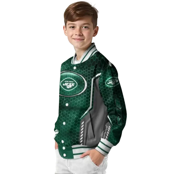 custom new york jets power plate green varsity jacket trendy