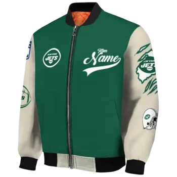 custom new york jets razorback outline green nude bomber jacket best selling