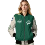 custom new york jets razorback outline green nude bomber jacket best selling