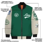 custom new york jets razorback outline green nude bomber jacket best selling