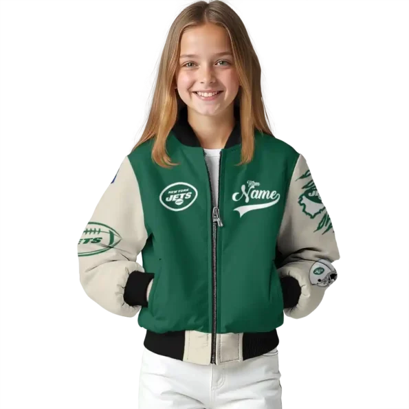 custom new york jets razorback outline green nude bomber jacket top rated