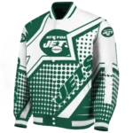 custom new york jets star burst green varsity jacket best selling