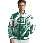 custom new york jets star burst green varsity jacket best selling