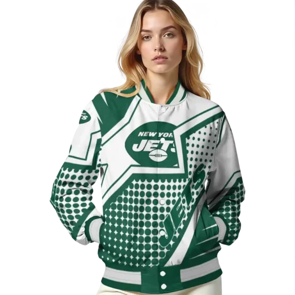 custom new york jets star burst green varsity jacket latest model