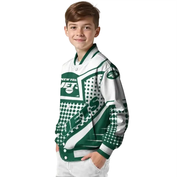 custom new york jets star burst green varsity jacket trendy
