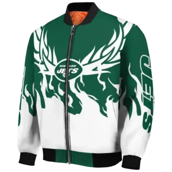 custom new york jets winged blaze green white bomber jacket best selling