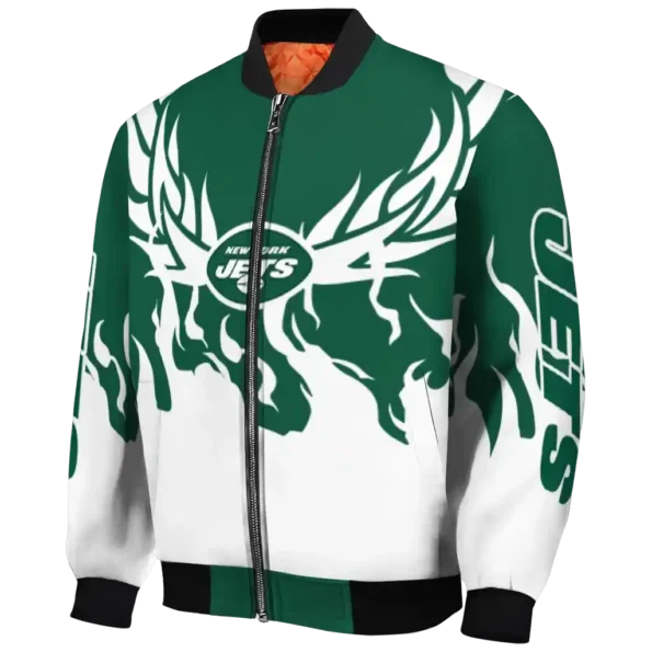 custom new york jets winged blaze green white bomber jacket best selling