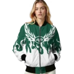 custom new york jets winged blaze green white bomber jacket best selling