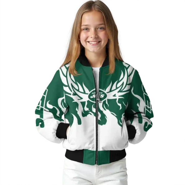 custom new york jets winged blaze green white bomber jacket top rated