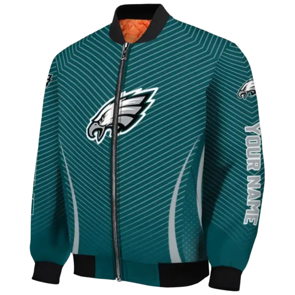custom philadelphia eagles chevron arrow green bomber jacket best selling