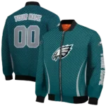 custom philadelphia eagles chevron arrow green bomber jacket best selling