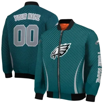 custom philadelphia eagles chevron arrow green bomber jacket fashion forward