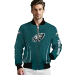 custom philadelphia eagles chevron arrow green bomber jacket best selling