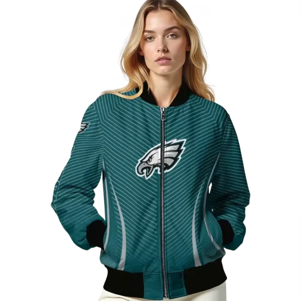 custom philadelphia eagles chevron arrow green bomber jacket latest model