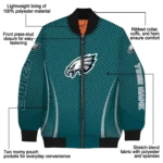 custom philadelphia eagles chevron arrow green bomber jacket best selling