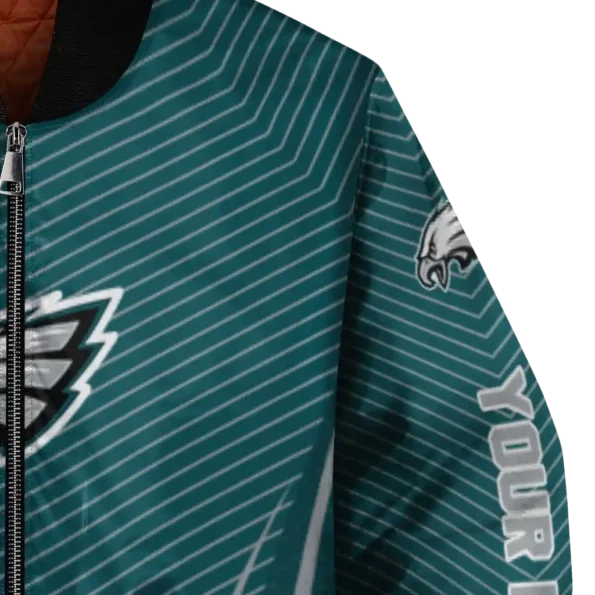 custom philadelphia eagles chevron arrow green bomber jacket premium grade