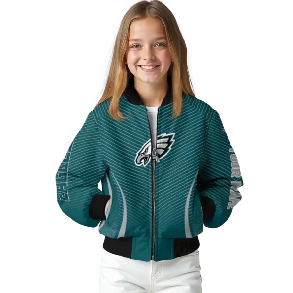 custom philadelphia eagles chevron arrow green bomber jacket top rated