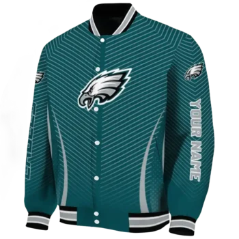 custom philadelphia eagles chevron arrow green varsity jacket best selling