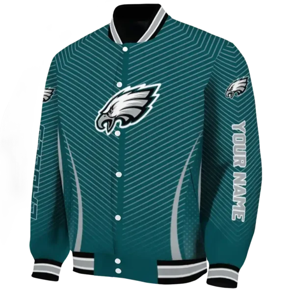 custom philadelphia eagles chevron arrow green varsity jacket best selling