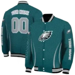 custom philadelphia eagles chevron arrow green varsity jacket best selling