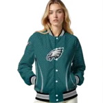 custom philadelphia eagles chevron arrow green varsity jacket best selling