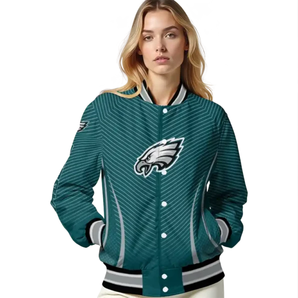 custom philadelphia eagles chevron arrow green varsity jacket latest model
