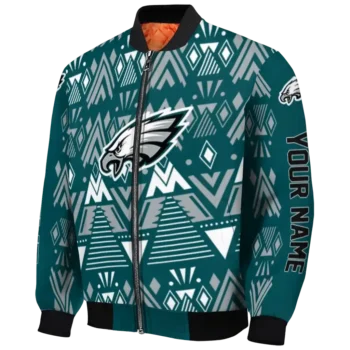 custom philadelphia eagles pyramid shapes green bomber jacket best selling