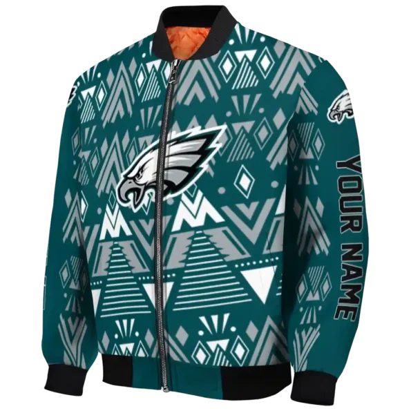 custom philadelphia eagles pyramid shapes green bomber jacket best selling
