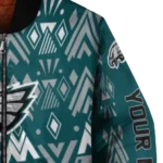 custom philadelphia eagles pyramid shapes green bomber jacket best selling