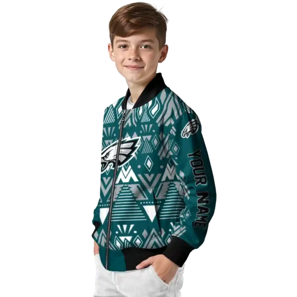 custom philadelphia eagles pyramid shapes green bomber jacket trendy