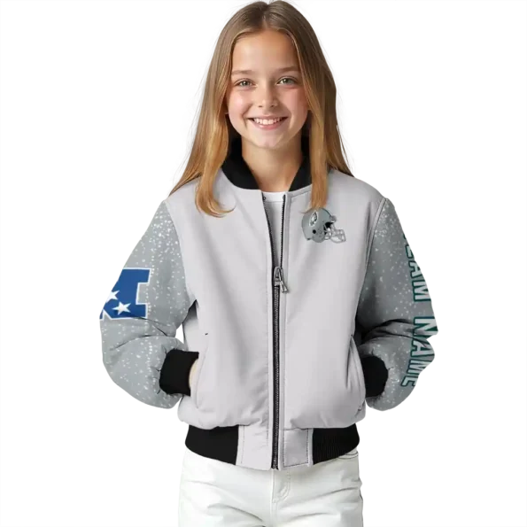 custom philadelphia eagles speckled arms green gray bomber jacket top rated