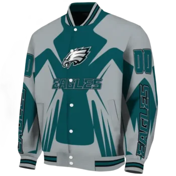 custom philadelphia eagles spider mark green grey crocs varsity jacket best selling