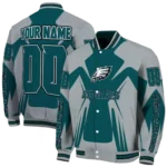 custom philadelphia eagles spider mark green grey crocs varsity jacket best selling