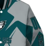 custom philadelphia eagles spider mark green grey crocs varsity jacket best selling