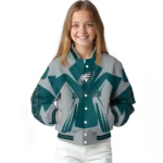 custom philadelphia eagles spider mark green grey crocs varsity jacket best selling