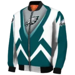 custom philadelphia eagles v stripes green white bomber jacket best selling