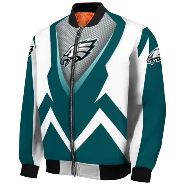 custom philadelphia eagles v stripes green white bomber jacket best selling