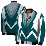 custom philadelphia eagles v stripes green white bomber jacket best selling