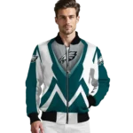 custom philadelphia eagles v stripes green white bomber jacket best selling