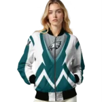 custom philadelphia eagles v stripes green white bomber jacket best selling